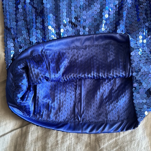 Vintage Blue Open Back Sequin Dress - Picture 7 of 7